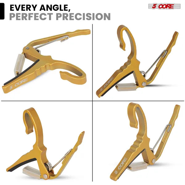 5 Core Capo Acoustic Electric Guitar String Clip Banjo Mandolin or Ukulele + 6Pcs Guitar Pi