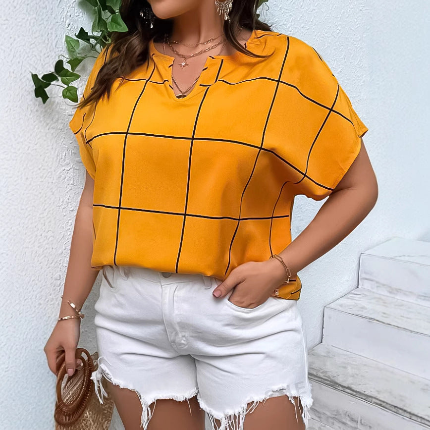 Chemise en T-Shirt imprimée pour femmes Blouse à manches courtes