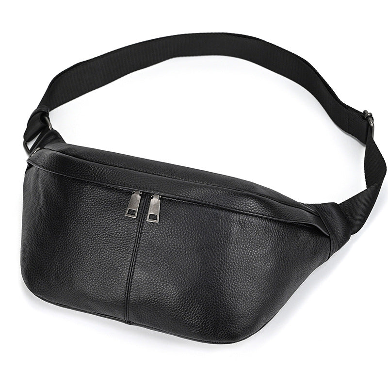 Épaule véritable en cuirCrossbody Bag Hommes grande capacité poitrine sac