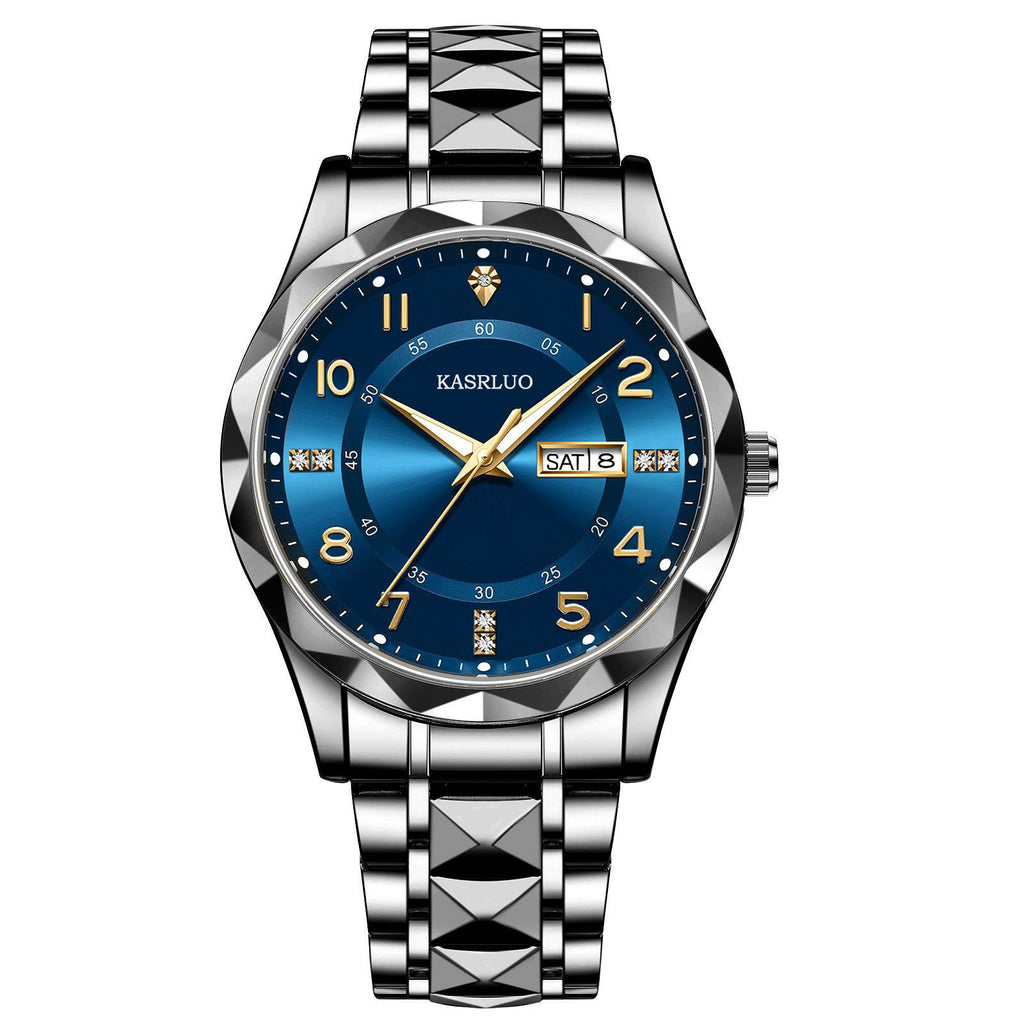 Dual Calendar Homme Mode Imperméable Montre Quartz Lumineuse