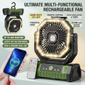 Ventilateur électrique portable multifonction rechargeable haute puissance