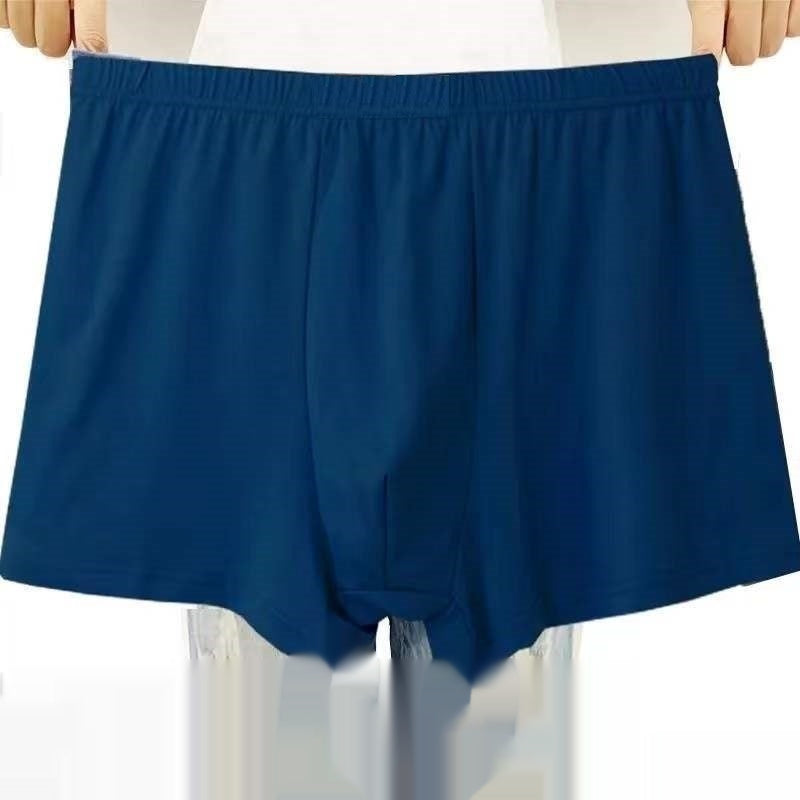 Short de boxer respirant en coton à crosse profonde, taille plus élevée pour hommes