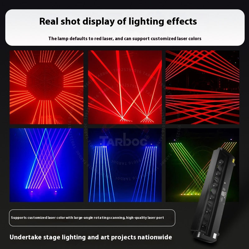 Lampe laser à double élingue à six yeux pleine couleur