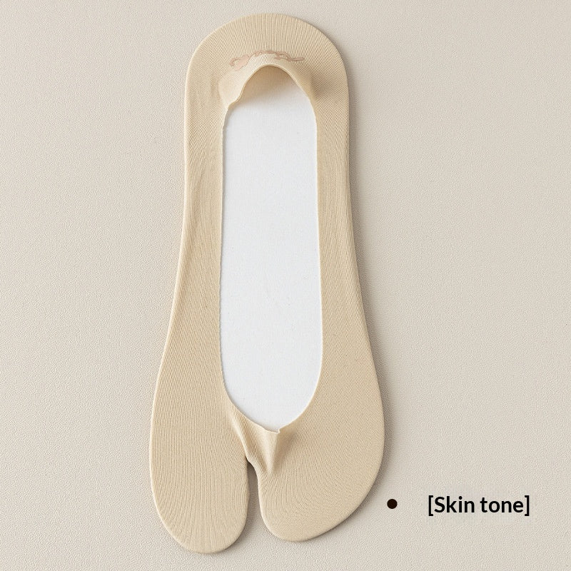 Chaussettes à deux orteils à faible coupe, absorbant la sueur invisible et désodorisant