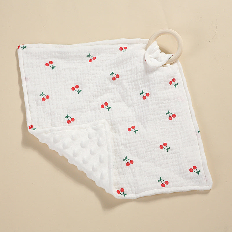 Bite anneau double couche Crêpe Serviette Saliva Baby Doll Square Serviette