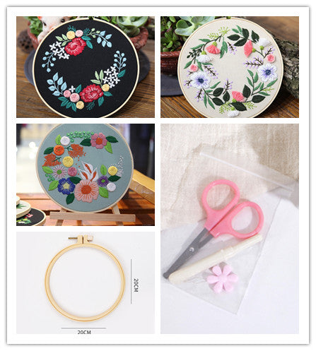 Peinture à la main Diy suspendu Kit de couture à fleurs tridimensionnel