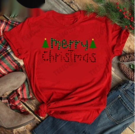 Joyeux T-shirt casual féminin de Noël