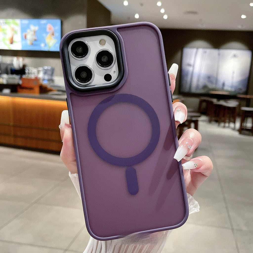 Applicable Skin Feeling Frosted Magnetic Suction Phone Case Drop-resistant All-inclusive