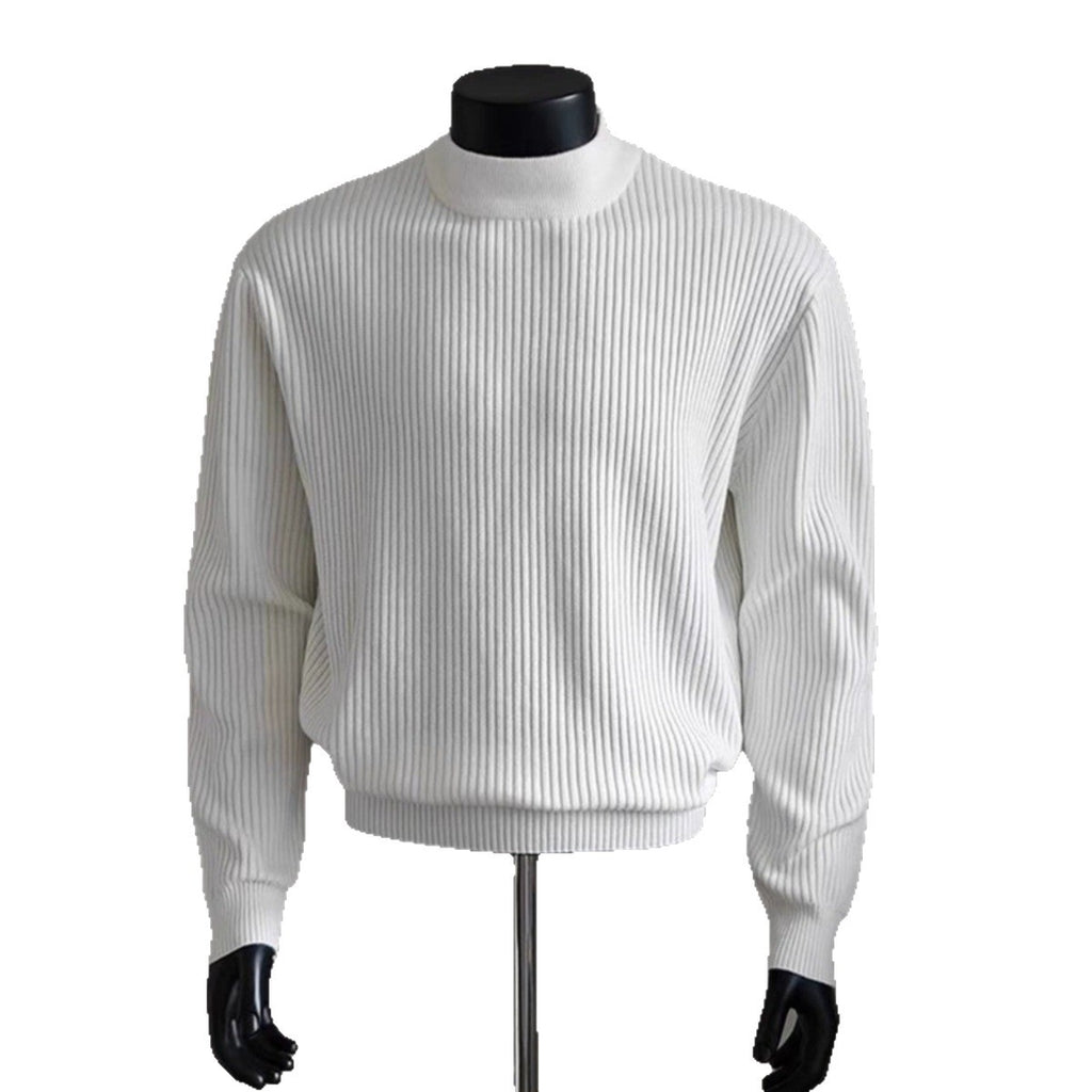 Hommes Chandail à col roulé à col roulé blanc