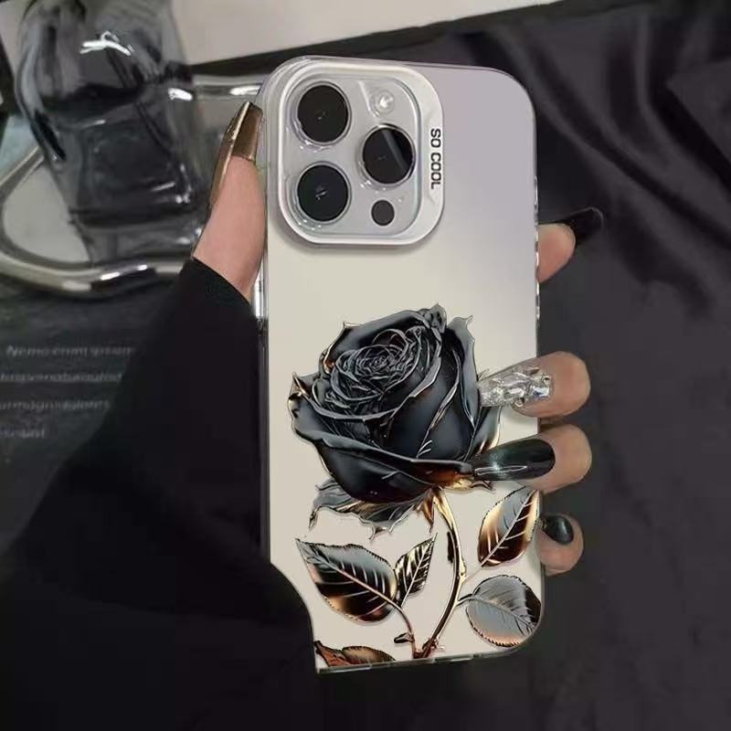 Boite de téléphone Pro Max de Black Gold Rose 17
