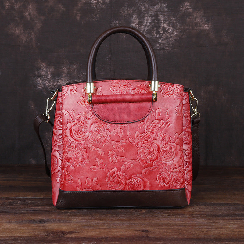 Large-capacity vintage leather bag