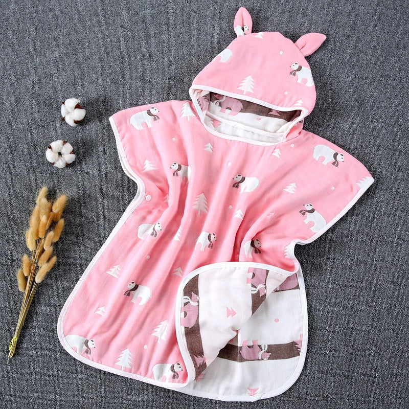 Cape de serviette de bain pour enfants avec cap Pure Cotton Gauze