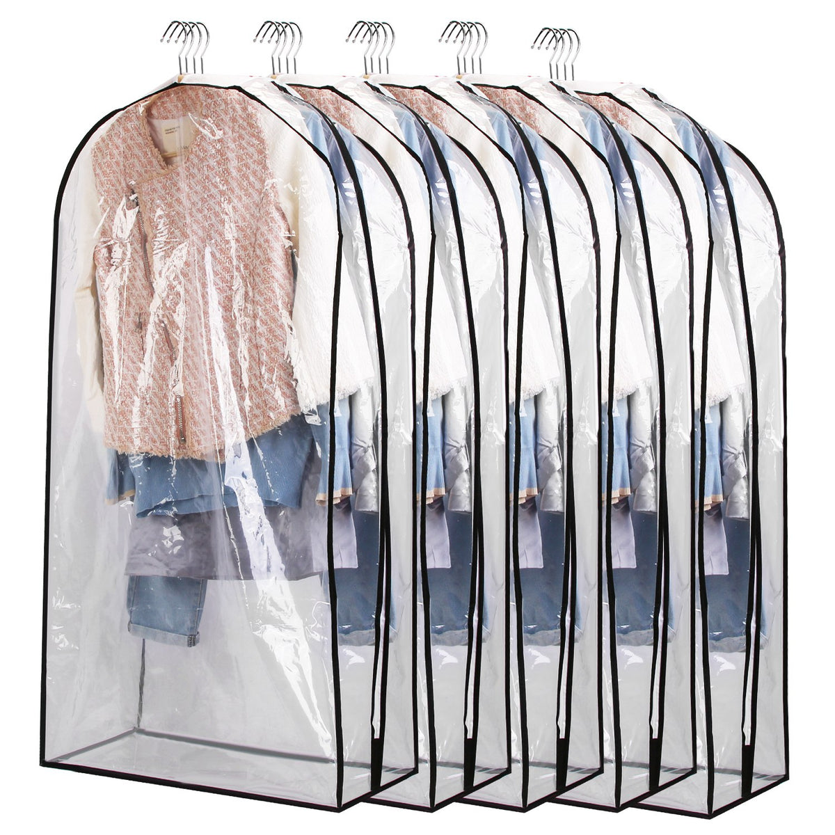 5 Pack 60In OU 40In Options Sac de vêtement pour suspendre des vêtements Organisation Imperméable à la poussière Waterpr