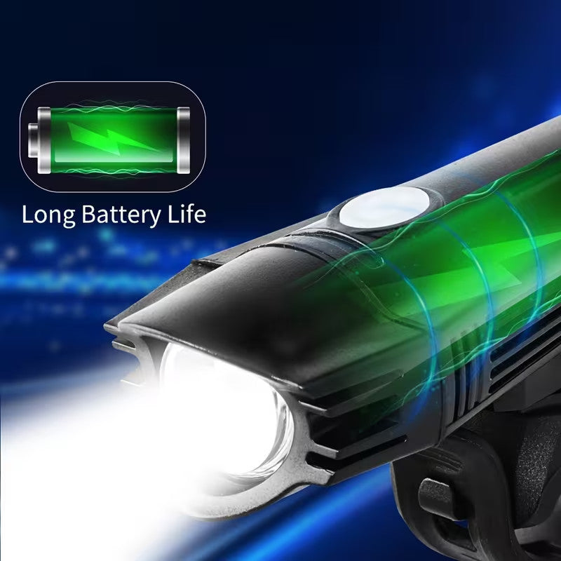 350 lumières de vélo rechargeables USB 4 modes phare avant et arrière