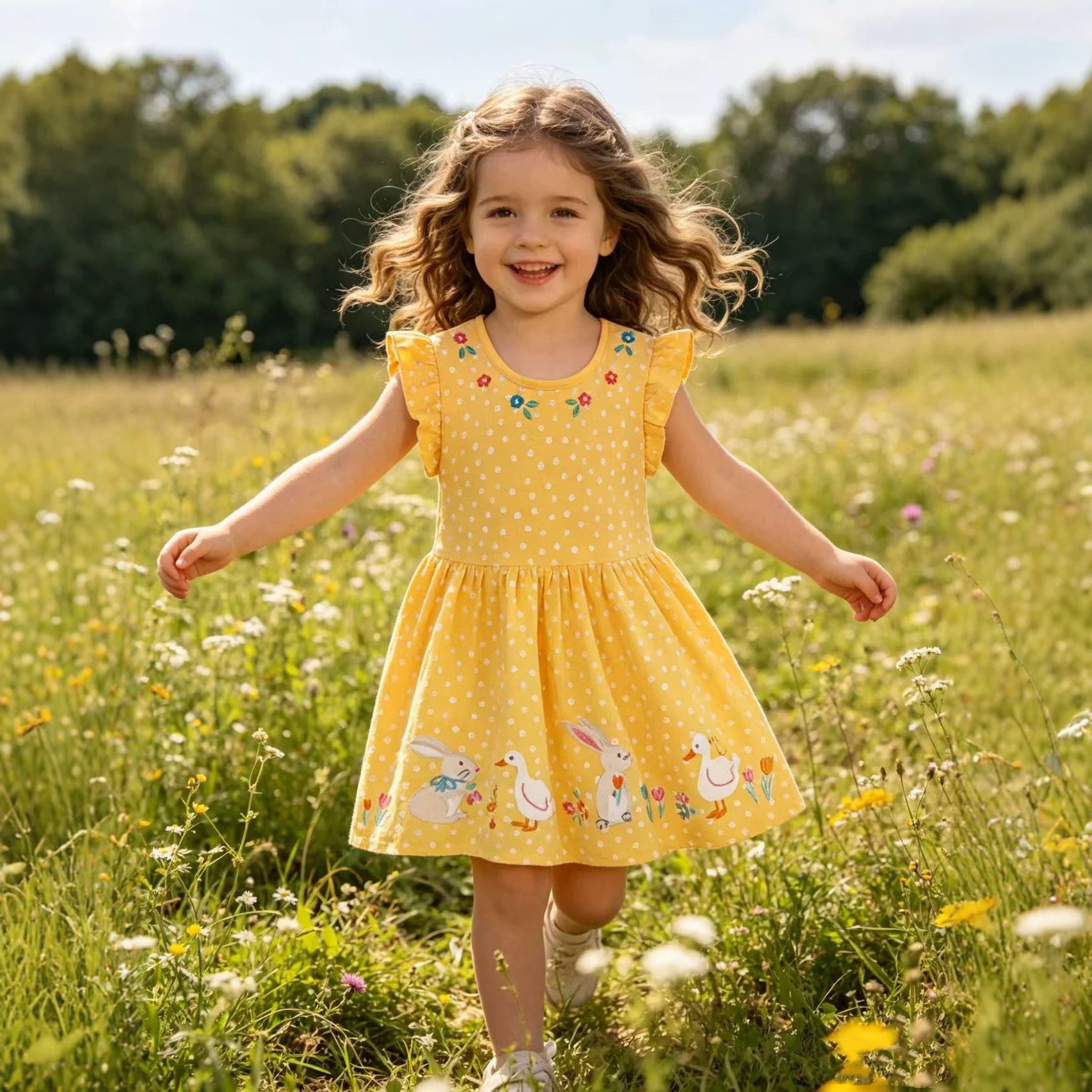 Robe de princesse à la mode tendance avec dessin animé