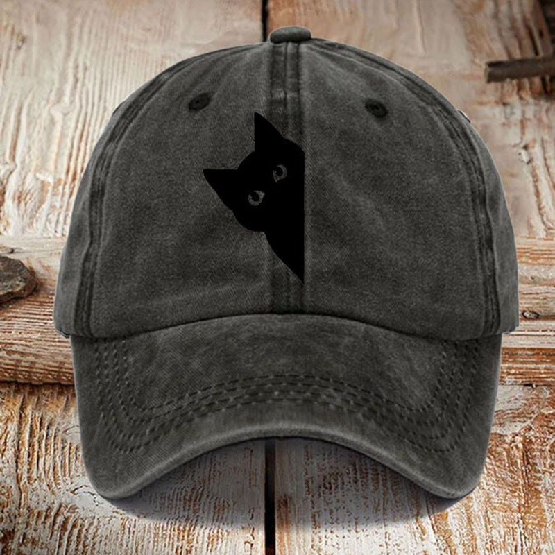 Chapeau imprimé en coton lavé Style distrait Hommes Vintage