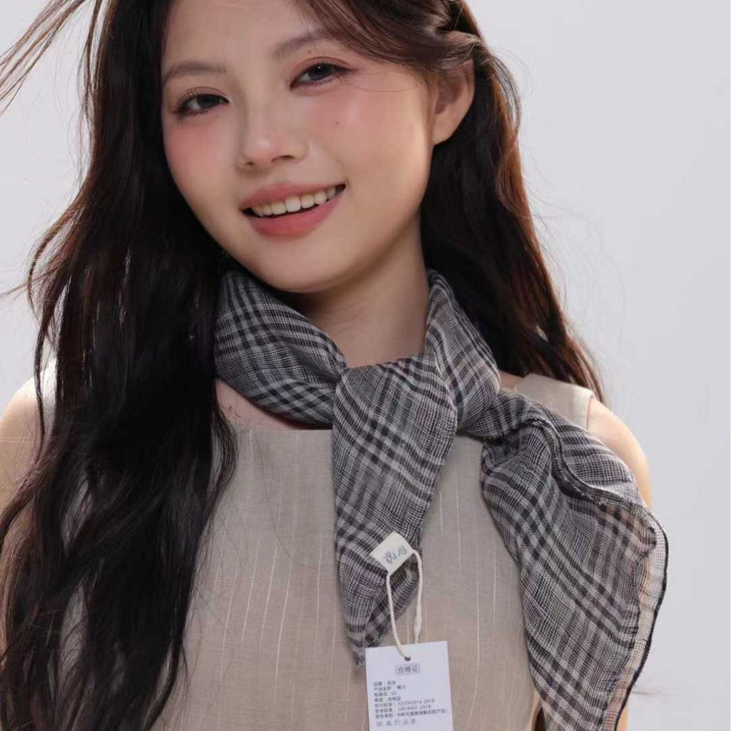 Femmes Retro Plaid Sun-Protective ScarfWaist Scarf