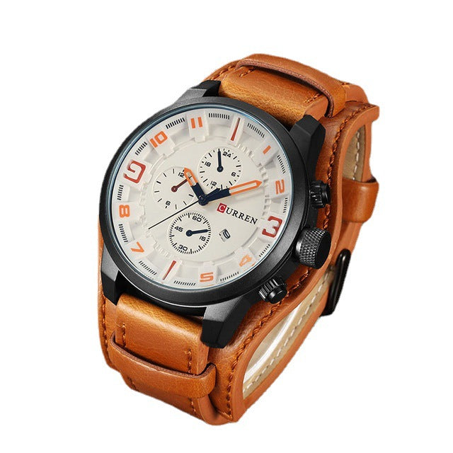 Ceinture Sports Grande Plaque Montre Quartz