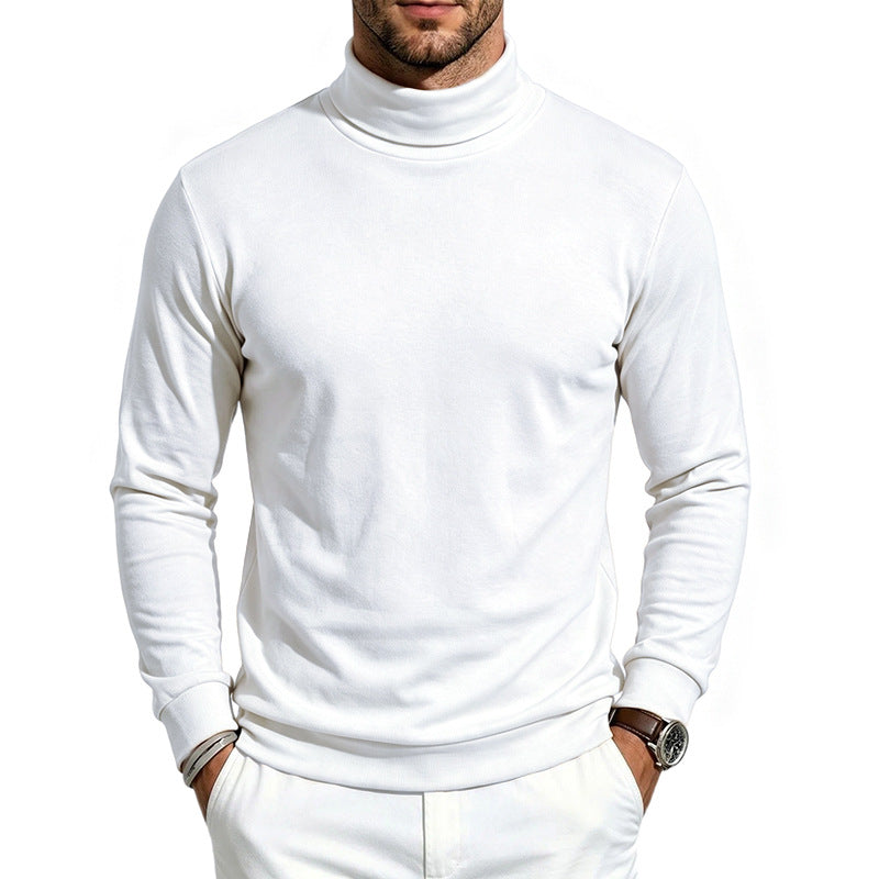 Simple polaire en laine souple polyvalente avec col tortueux et manches longues