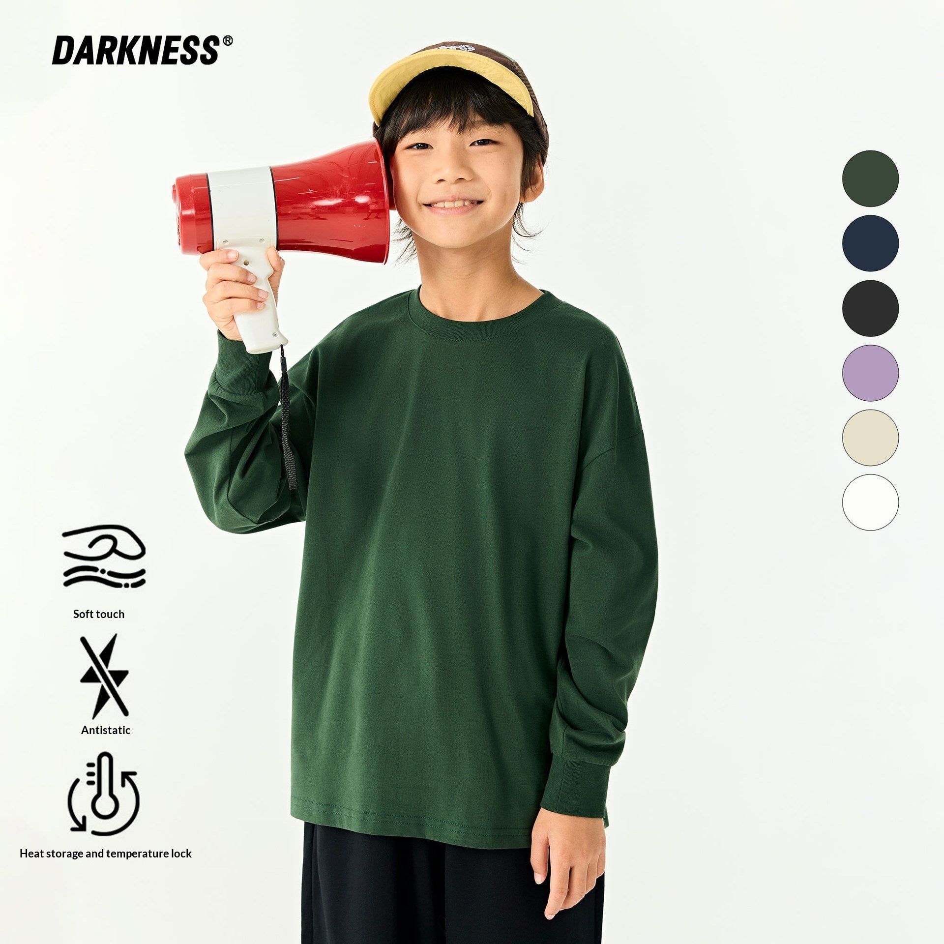 T-shirt à manches longues à manches longues pour enfants brossé thermique