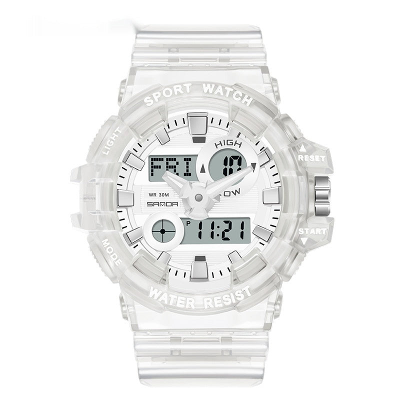 Trendy Sports Montre électronique Mode Double affichage Grand Cadran Lumineux Imperméable Unise