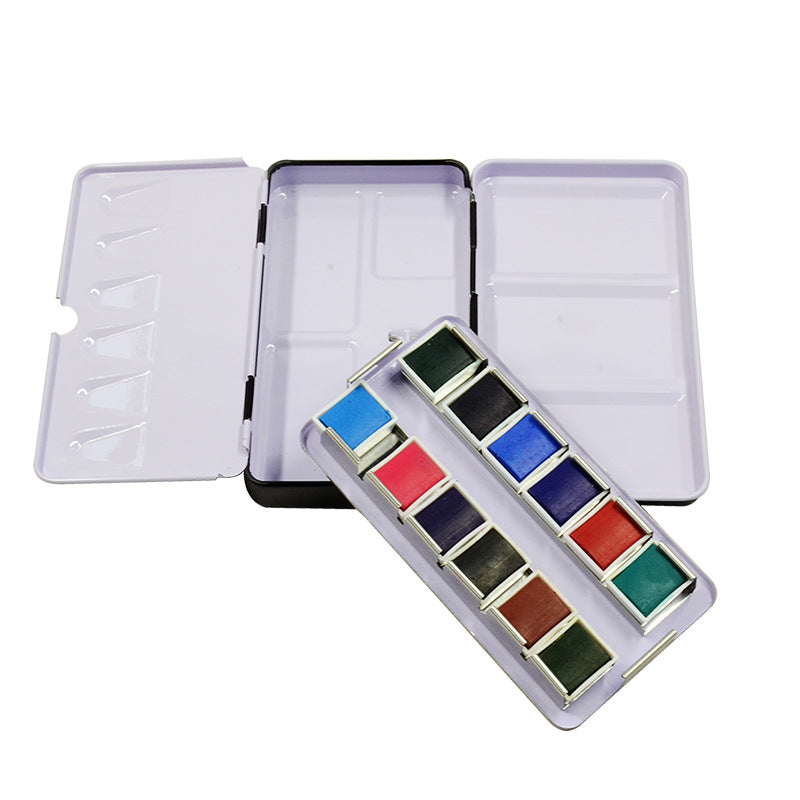 Peinture de pigment de boîte de fer à l'aquarelle solide