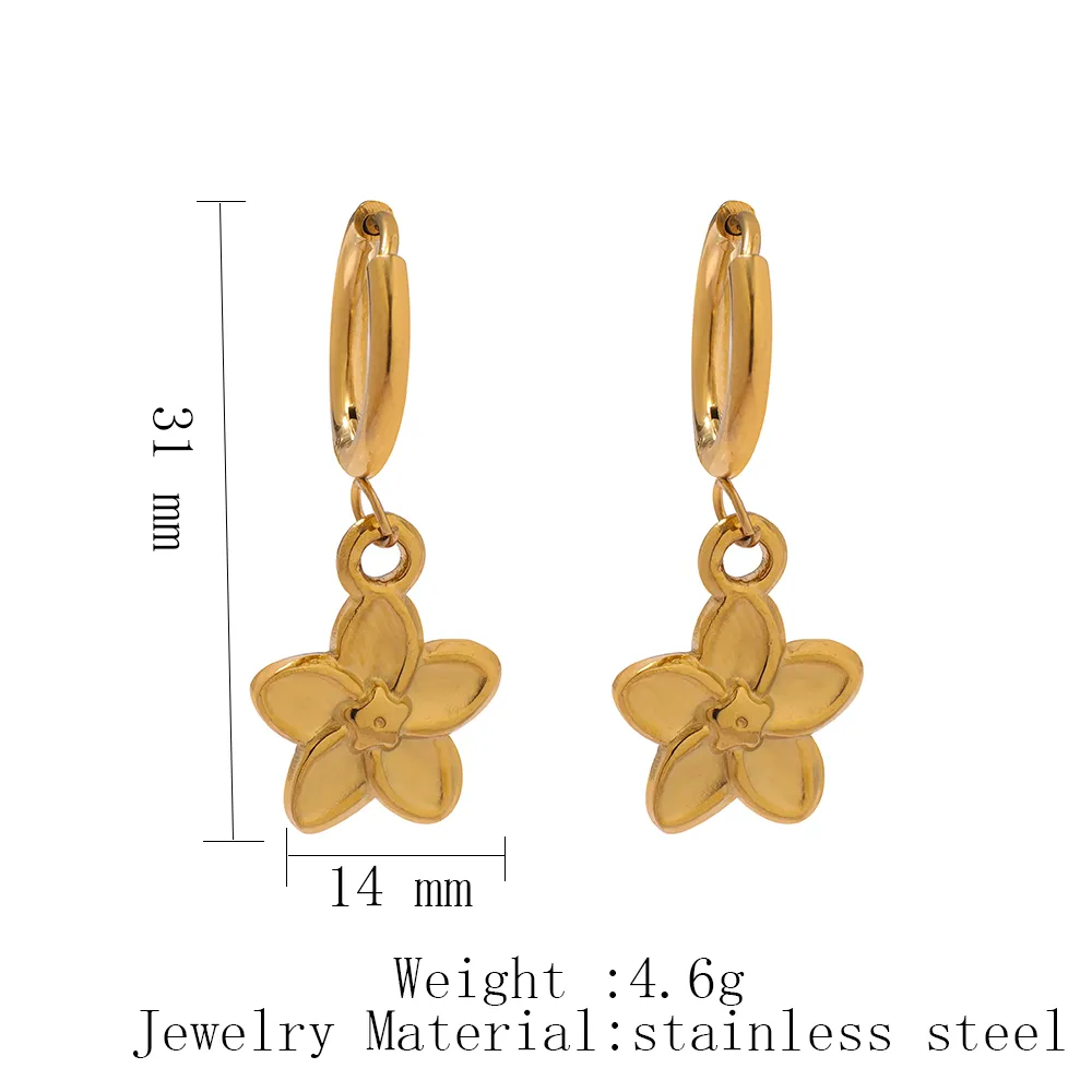 Boucles d'oreilles en acier inoxydable de luxe européen et américain pour femmes