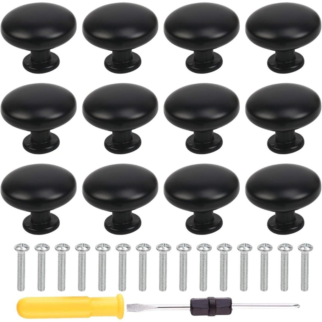 Ensemble de 25 pièces de poignées rondes noir mat