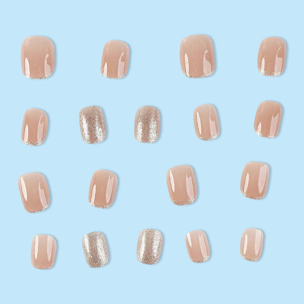 Poudre de velours pur carré 24-pièces avec gouttière et shimmer design Nail Art Set
