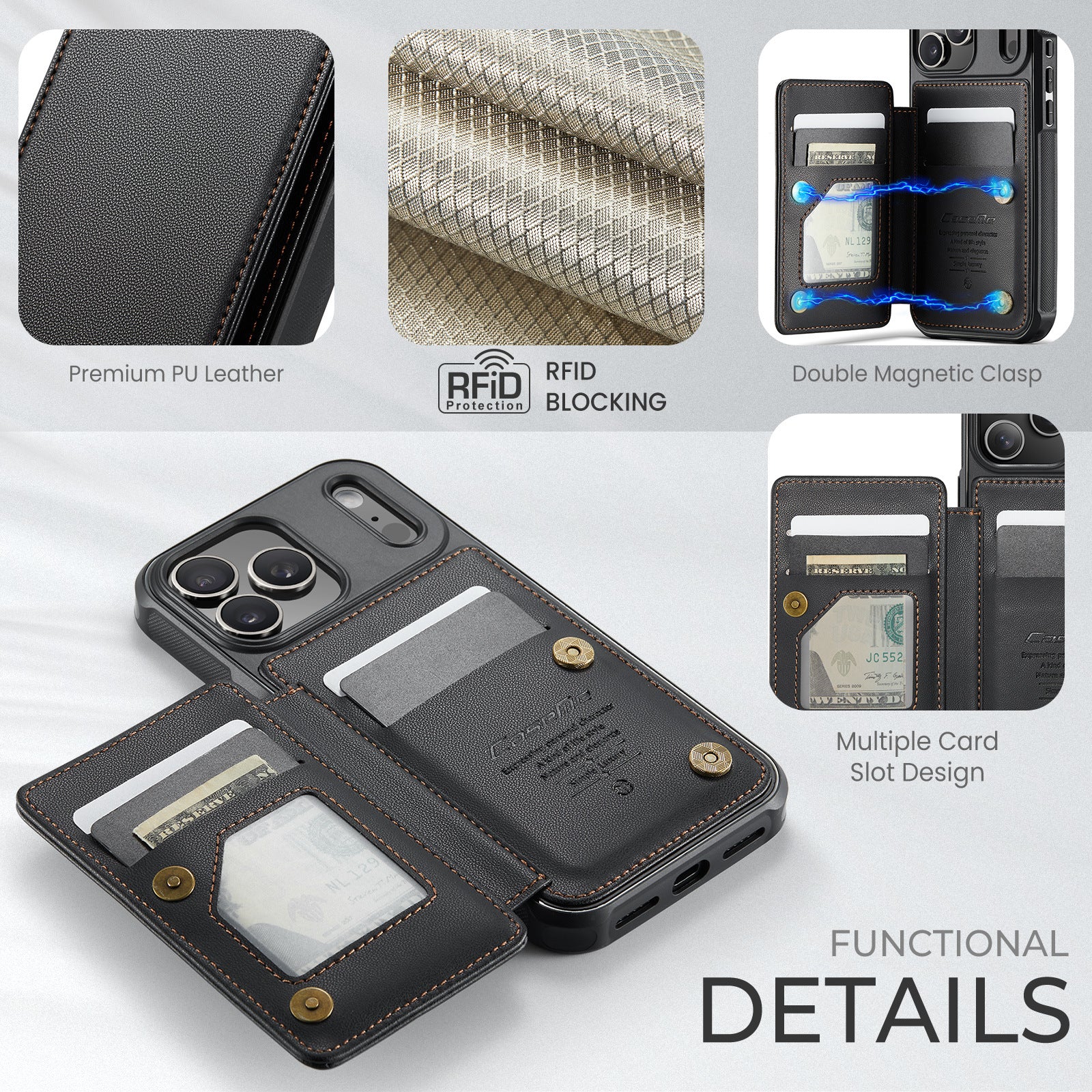 Flip cas de téléphone avec carte fente protection en cuir Case pour la conception anti balayage