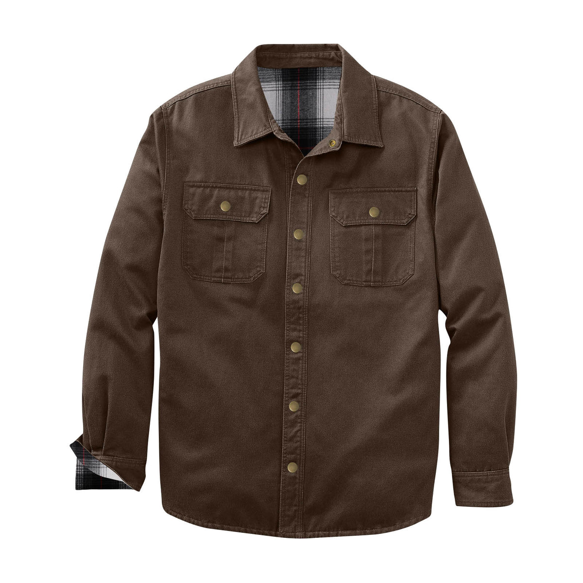 Veste de travail en toile lavée avec une doublure en plaid