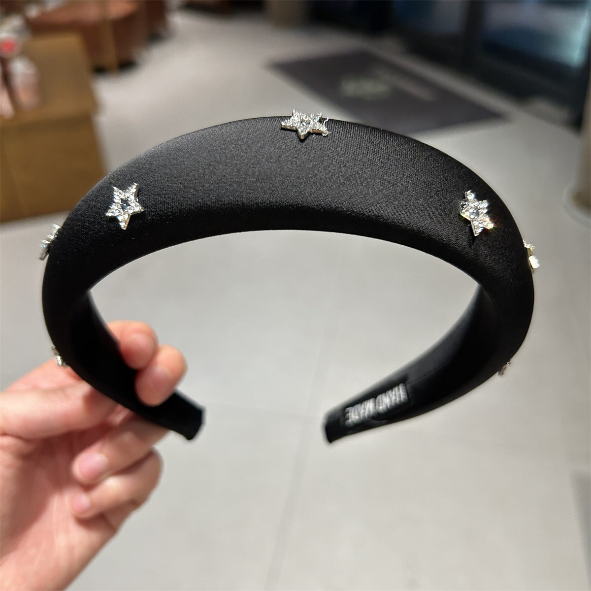 Bandeau pour femmes Haut bandeau de la Couronne avec strass étoilé Clip pour cheveux pour flyaways