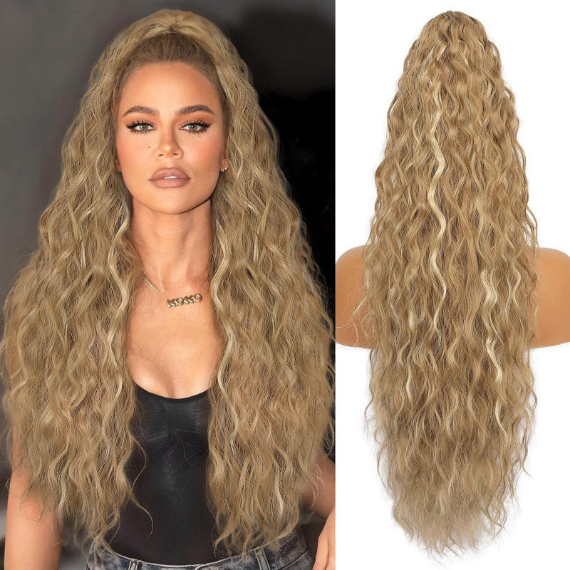 L'Europe et l'Amérique-style Grand Clip-in Long Wavy Ponytail Tiger-claw Long Curly Ponytai