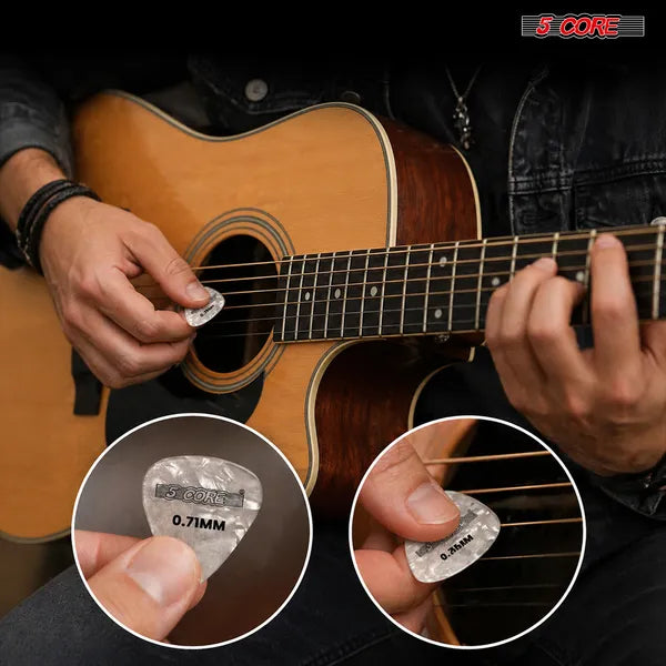 Médiators guitare en celluloïd, lot de 12 en 4 épaisseurs