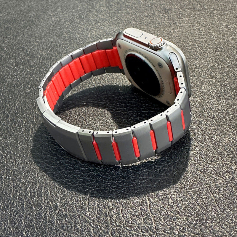 Montre Bande en acier inoxydable Sports Wristband Courbé deux tons