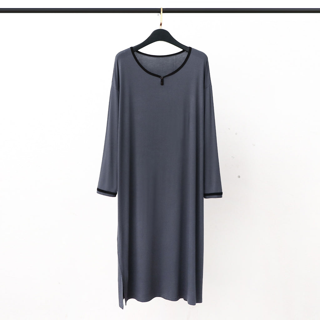 Long En-dessous du genou doux drapage peignoir pour hommes pajamas