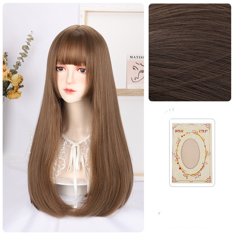 Princess Cut Wig Femme Long Coiffure Simulation Net Rouge