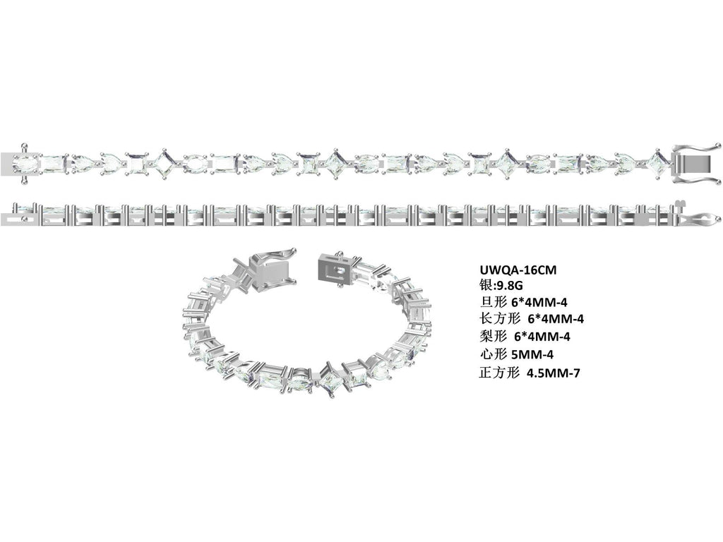S925 Argent Sterling Coupe Mixte Moissanite Bracelet de Tennis D Couleur VVS1 GRA certifié 16-18