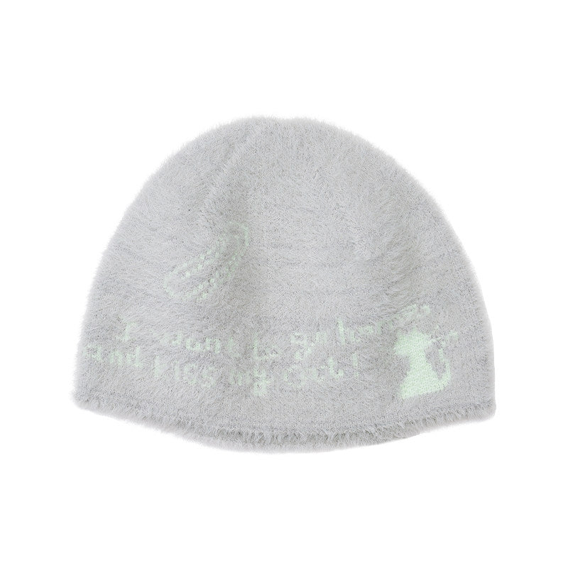 Chapeau à froid tricoté original Polyvalent Chapeau tricoté Niche Face Petite protection de l'oreille Knitted Ha