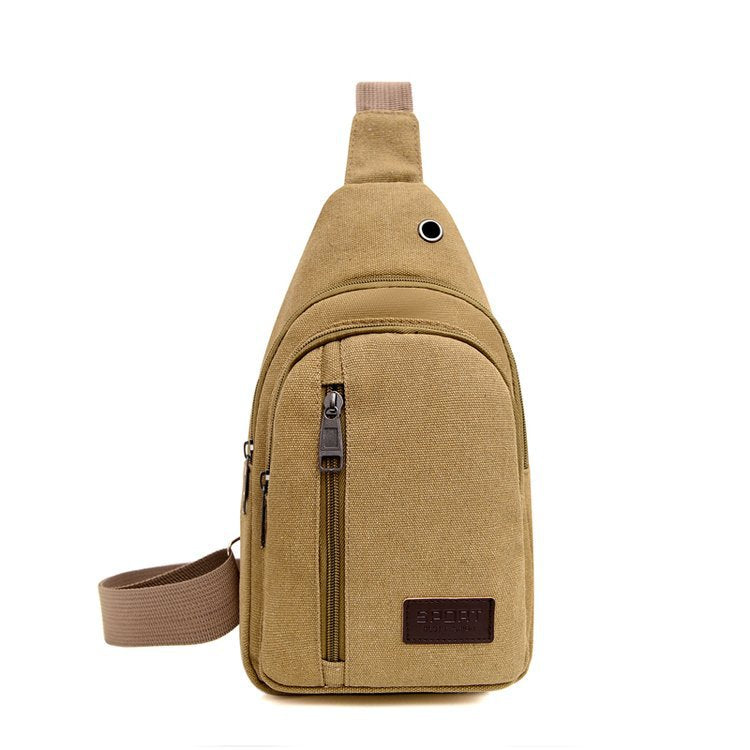 Coiffure de couleur solide Toile Homme Poitrine Crossbody Sac Épaule simple
