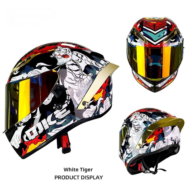 Universal Double Lens Grand casque de queue Bluetooth Moto Knight