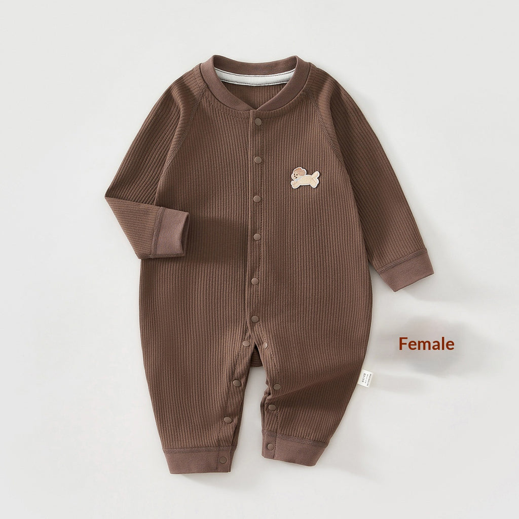Pure coton sans os Romper Base-couche Vêtements pour bébés Pyjamas unis de couleur unie