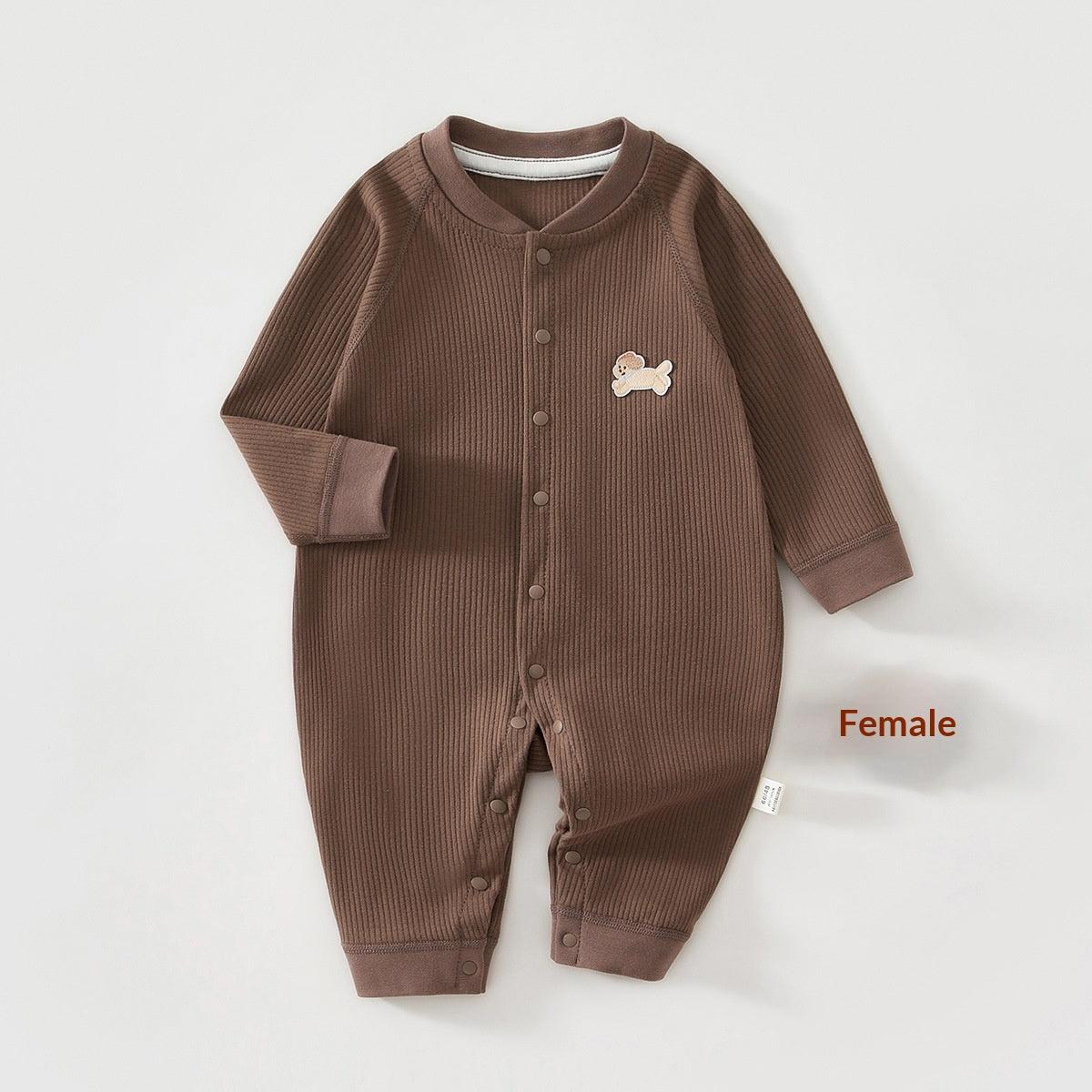 Pure coton sans os Romper Base-couche Vêtements pour bébés Pyjamas unis de couleur unie