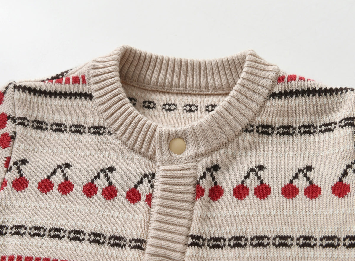 Thickened Jacquard Knitted Baby Romper for Autumn-Winter