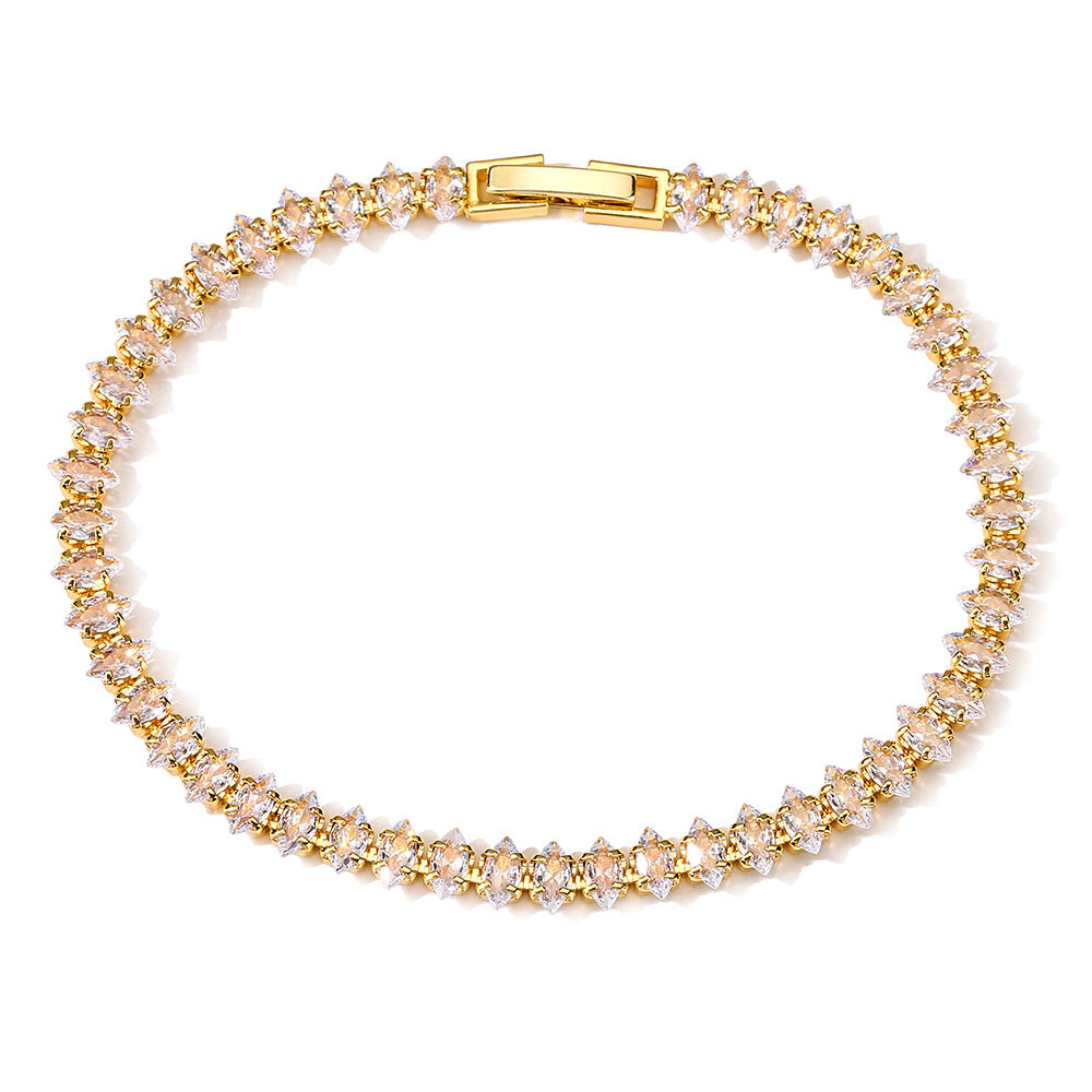 Femmes Rainbow Triangular Cubic Zirconia Bracelet de tennis