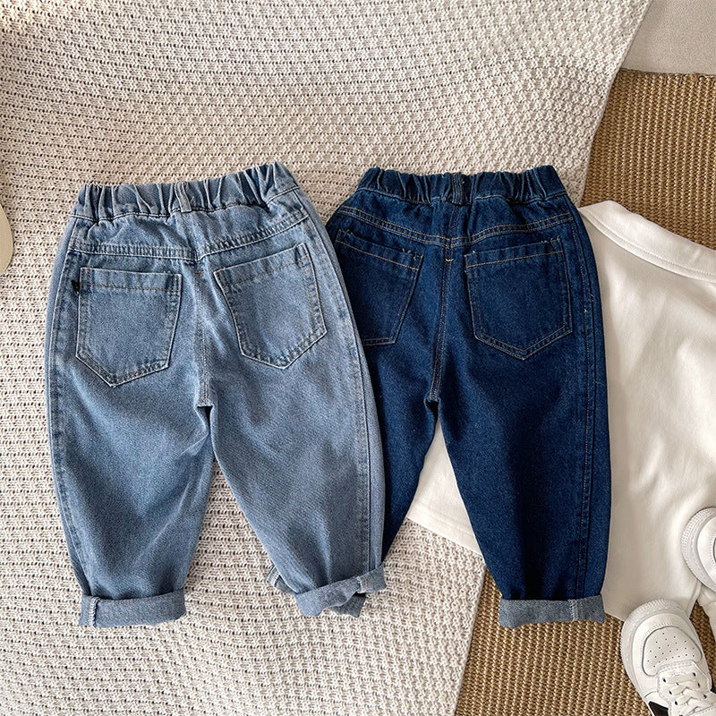 Pantalons bleu couleur solide pour garçons