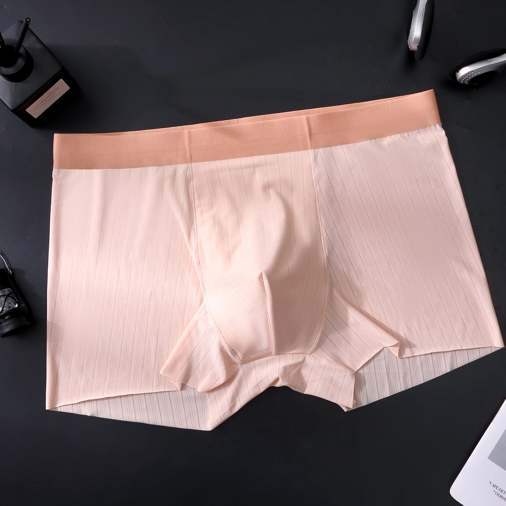 Hommes Summer Ice-silk Seamless Boxer Slips haute élasticité