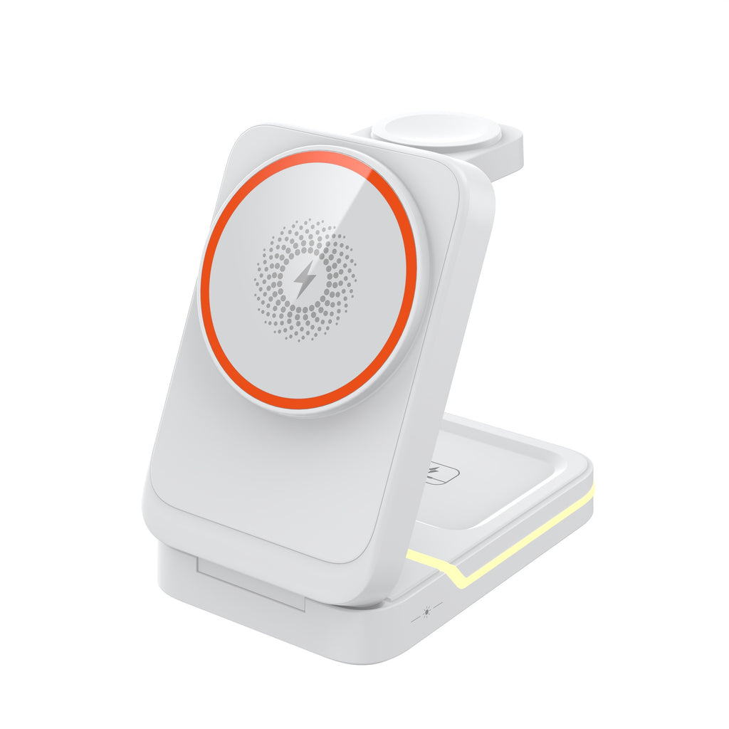 3-in-1 Foldable Fast Charging Stand with Magnetic Wireless Charging