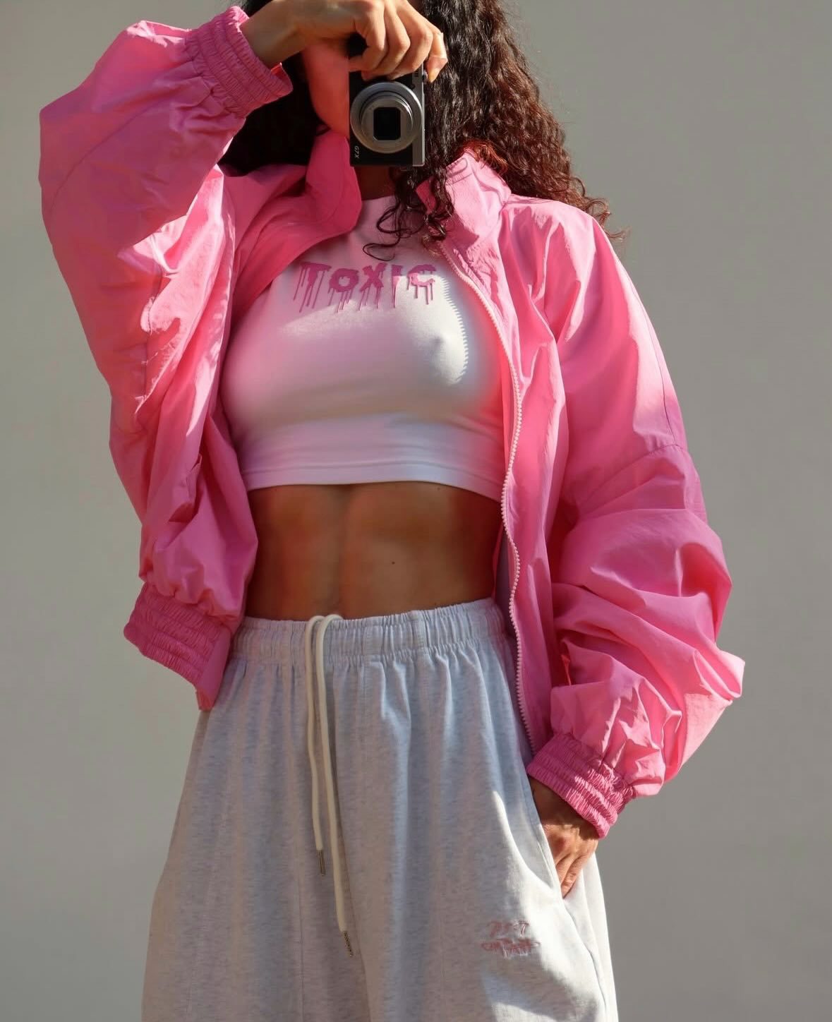 Stand Collier Zip Up Cropped Bomber Jacket