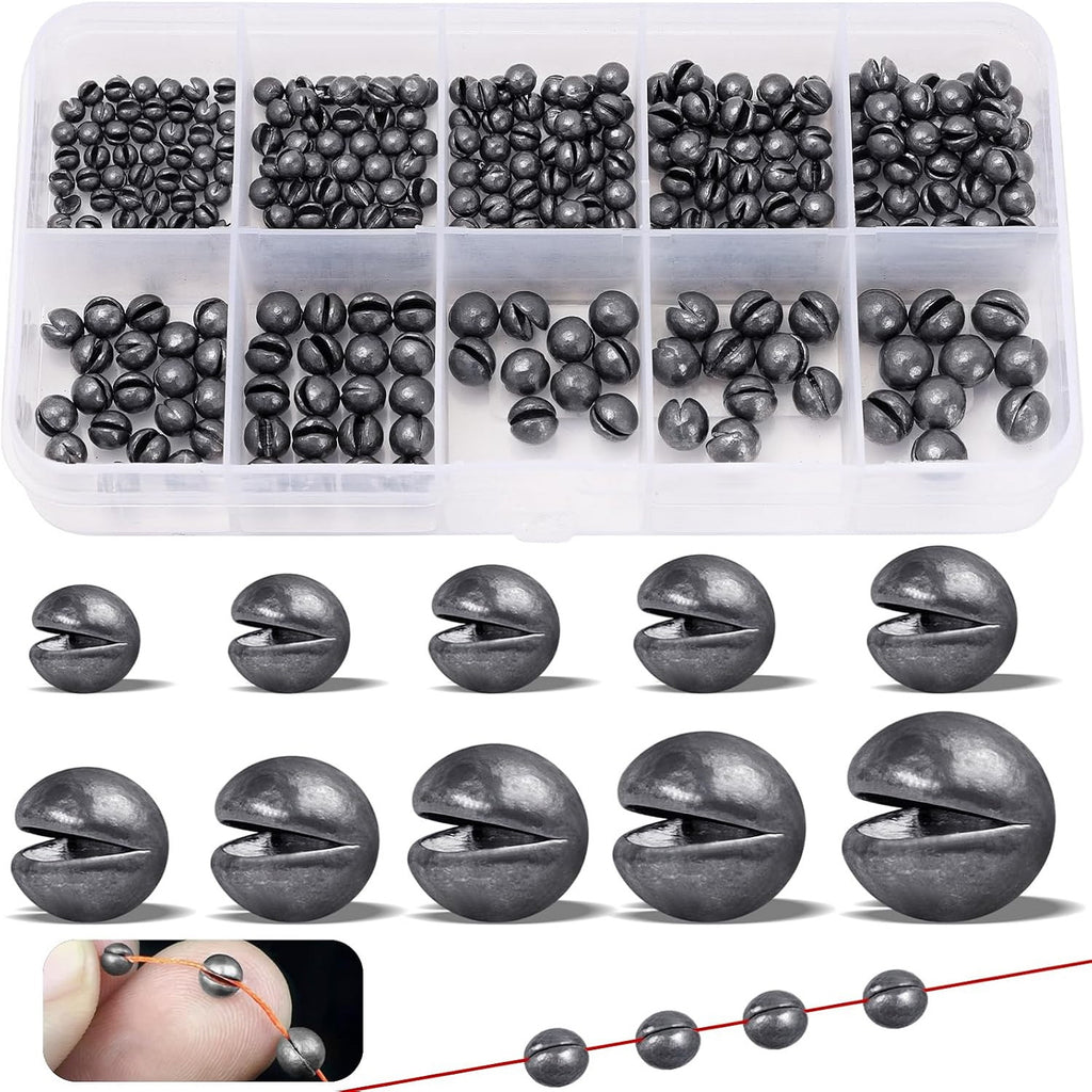 Sinker de pêche de 160 pièces en 10 tailles différentes – Assortiment complet pour divers Fi